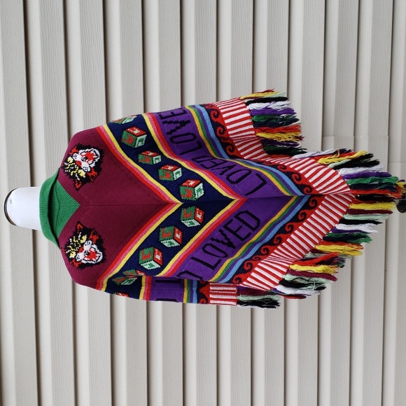 GUCCI WOOL PATCHWORK PONCHO CAPE TIGER APPLIQUE - Picture 6 of 10